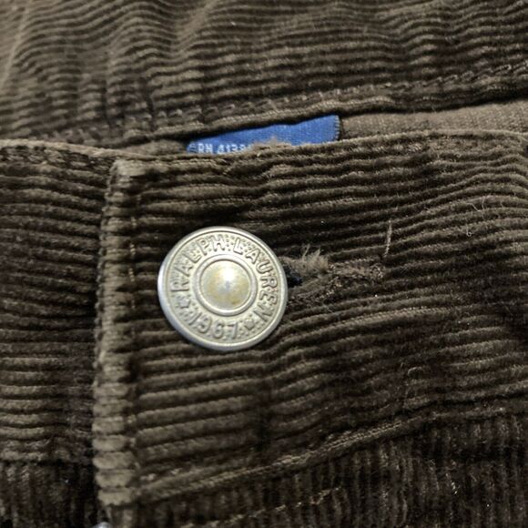 Vintage Polo Ralph Lauren Brown Cargo Corduroy Pants 35x32 158/941 - Picture 4 of 12